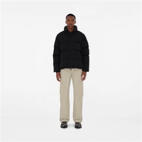 Detachable Sleeve Nylon Puffer Jacket in Black/snug 